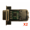 Mini RS232 Level shifter/translator in DB9 two pack
